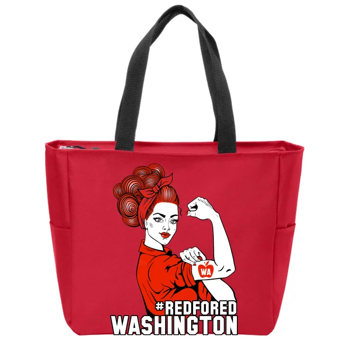 Redfored Red For Ed Washington Teachers Zip Tote Bag