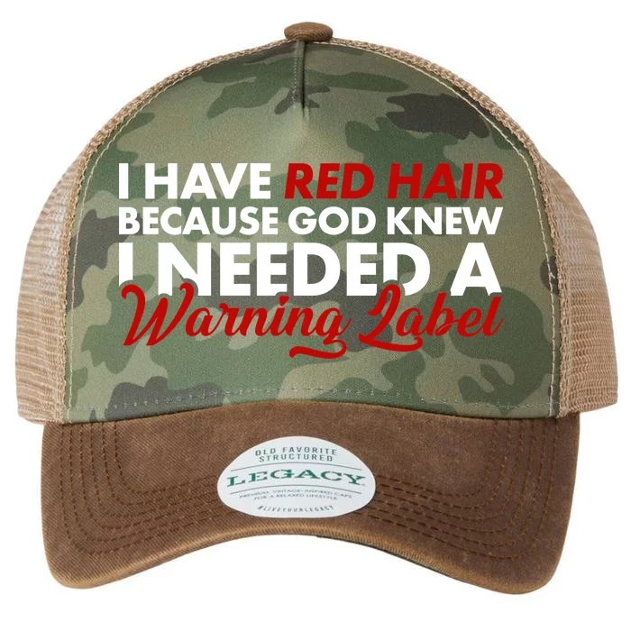 Redhead God Gave Me A Warning Label Legacy Tie Dye Trucker Hat