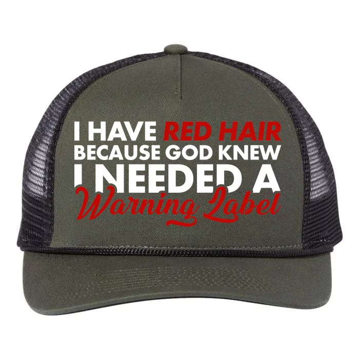 Redhead God Gave Me A Warning Label Retro Rope Trucker Hat Cap