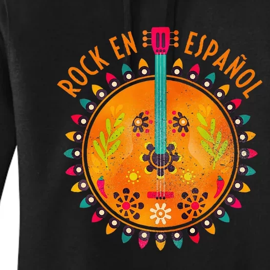 Rock En Espanol Guitar Spanish Language Rock Music Women's Pullover Hoodie