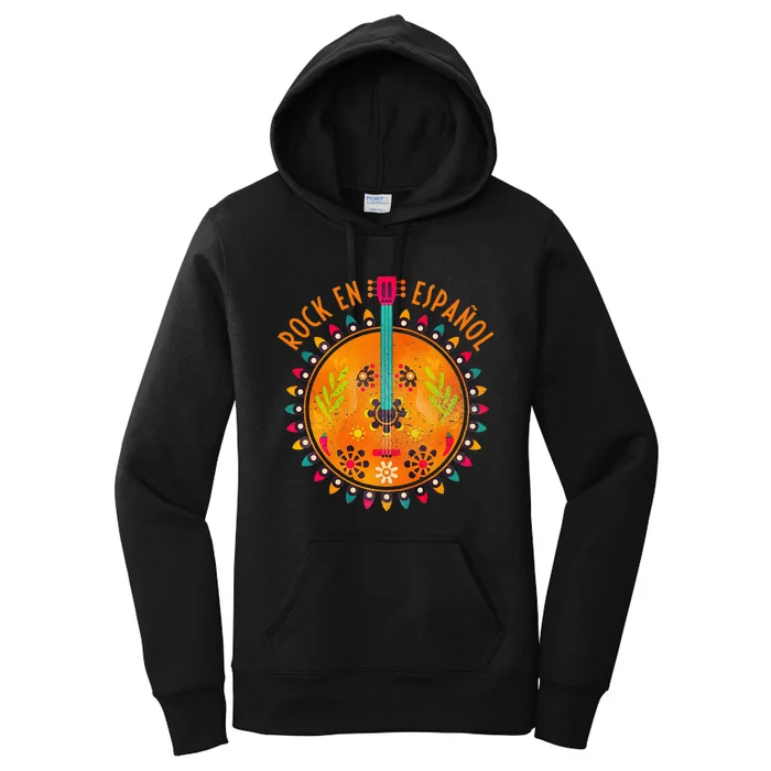 Rock En Espanol Guitar Spanish Language Rock Music Women's Pullover Hoodie