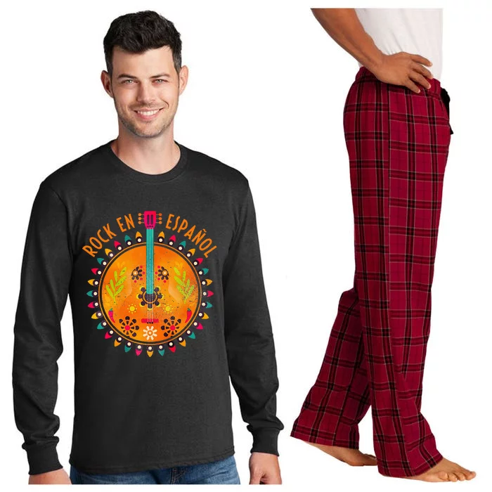 Rock En Espanol Guitar Spanish Language Rock Music Long Sleeve Pajama Set