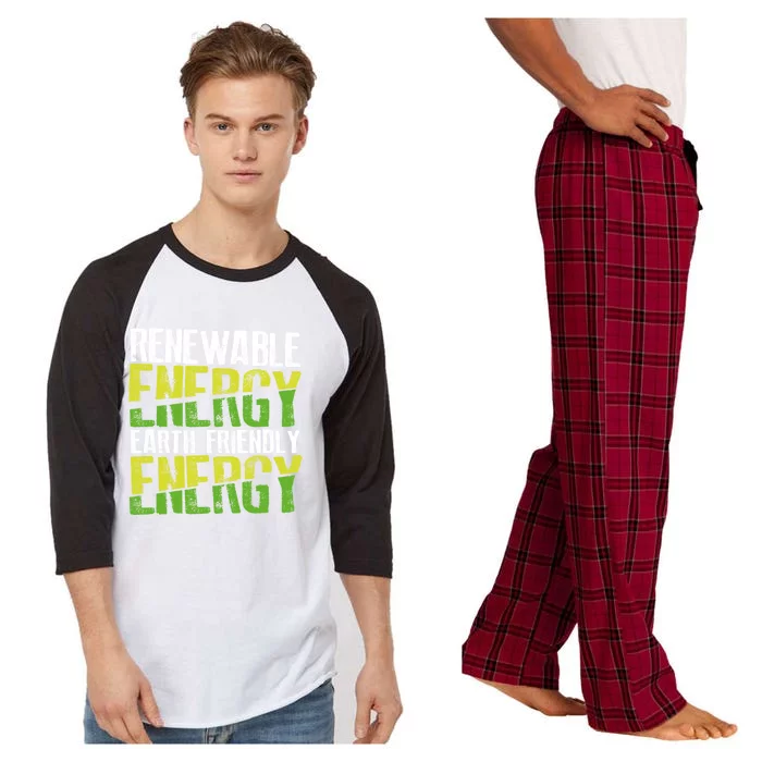 Renewable Energy Earth Friendly Energy Environt Cool Gift Raglan Sleeve Pajama Set