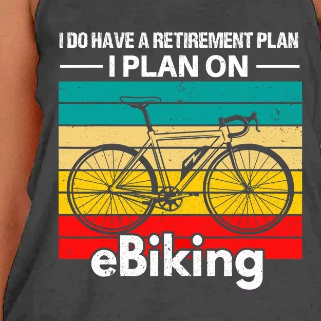 Retirement E-Biker E-Biking Retirement Plan EBike Women's Knotted Racerback Tank