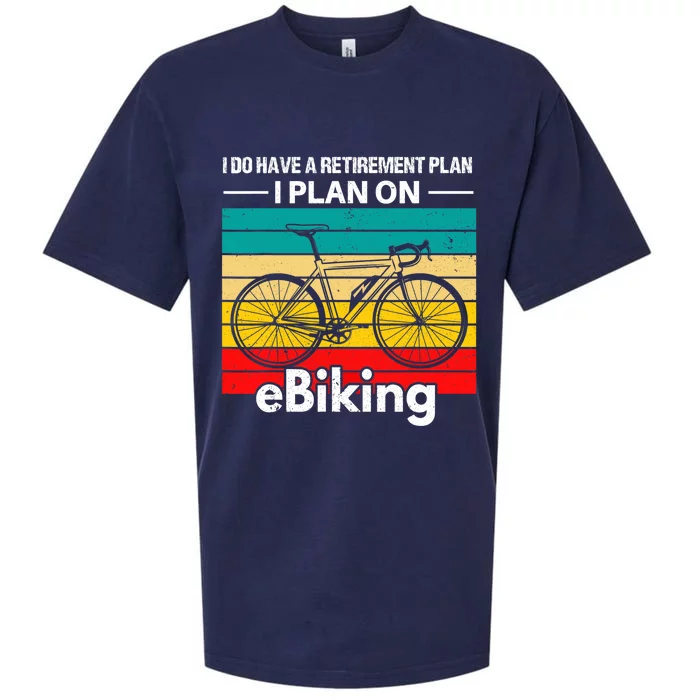 Retirement E-Biker E-Biking Retirement Plan EBike Sueded Cloud Jersey T-Shirt