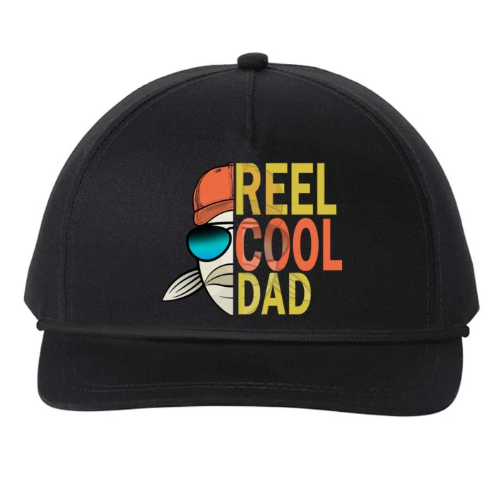 Reel Cool Fishing Dad Funny Snapback Five-Panel Rope Hat