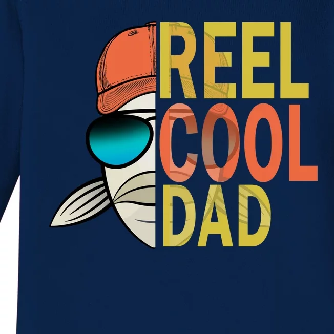 Reel Cool Fishing Dad Funny Baby Long Sleeve Bodysuit