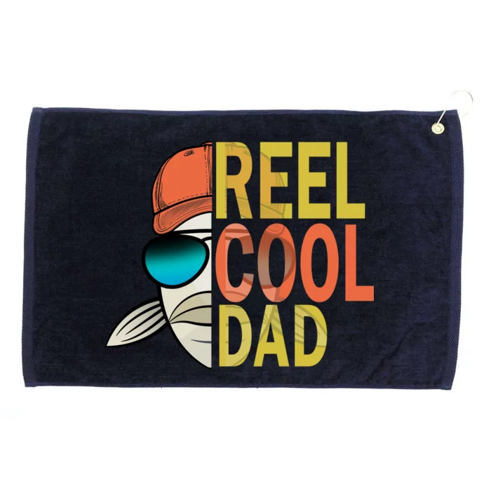 Reel Cool Fishing Dad Funny Grommeted Golf Towel