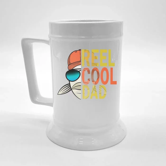 Reel Cool Fishing Dad Funny Front & Back Beer Stein