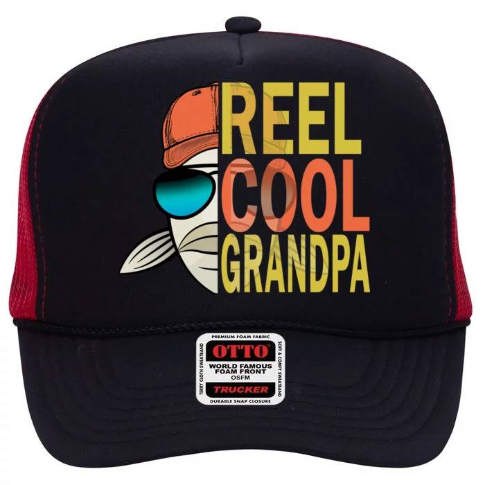 Reel Cool Fishing Grandpa High Crown Mesh Trucker Hat