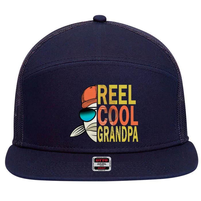 Reel Cool Fishing Grandpa 7 Panel Mesh Trucker Snapback Hat