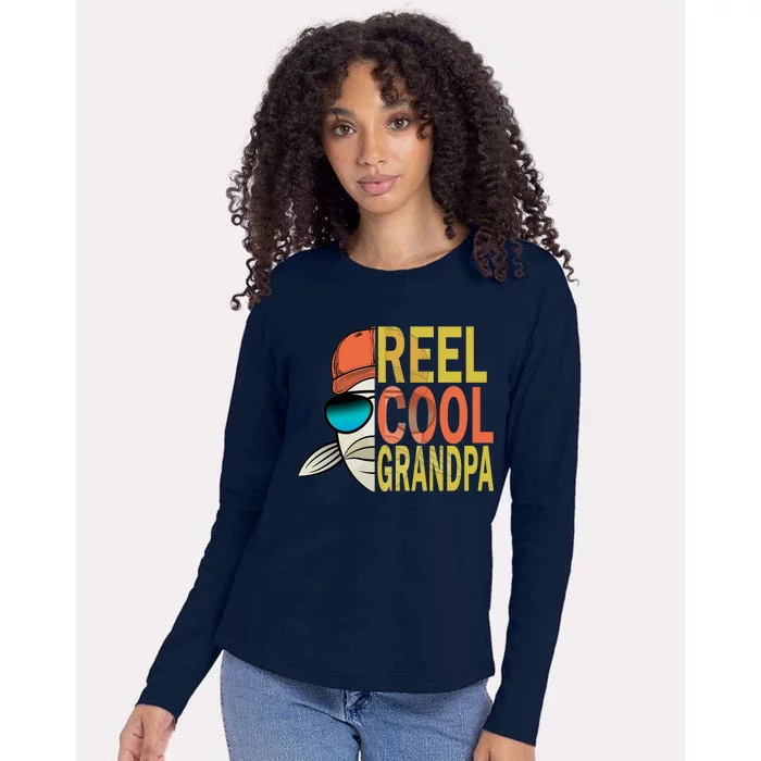 Reel Cool Fishing Grandpa Womens Cotton Relaxed Long Sleeve T-Shirt