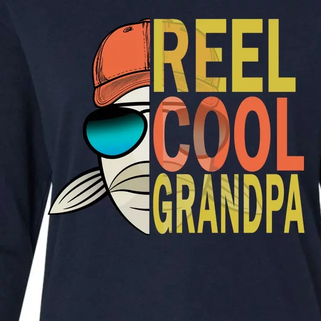 Reel Cool Fishing Grandpa Womens Cotton Relaxed Long Sleeve T-Shirt