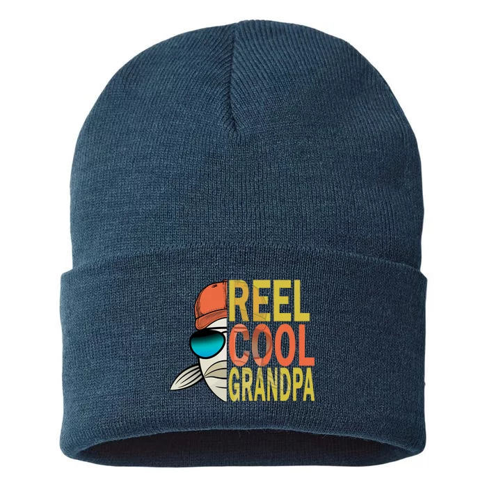 Reel Cool Fishing Grandpa Sustainable Knit Beanie