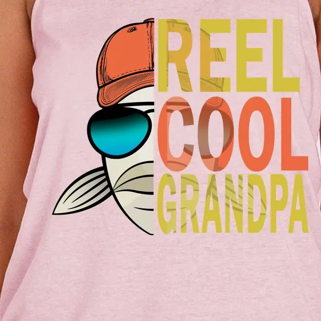 Reel Cool Fishing Grandpa Women's Knotted Racerback Tank