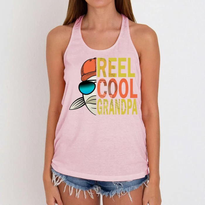 Reel Cool Fishing Grandpa Women's Knotted Racerback Tank