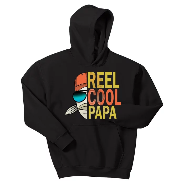 Reel Cool Fishing Papa Kids Hoodie