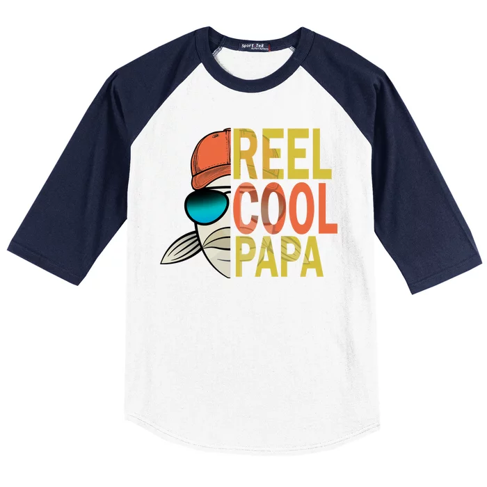 Reel Cool Fishing Papa Baseball Sleeve Shirt