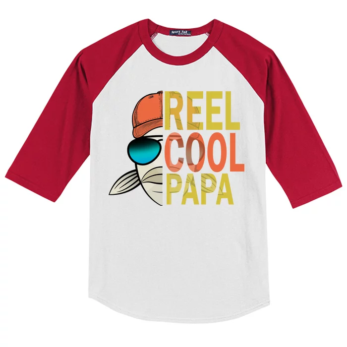 Reel Cool Fishing Papa Kids Colorblock Raglan Jersey