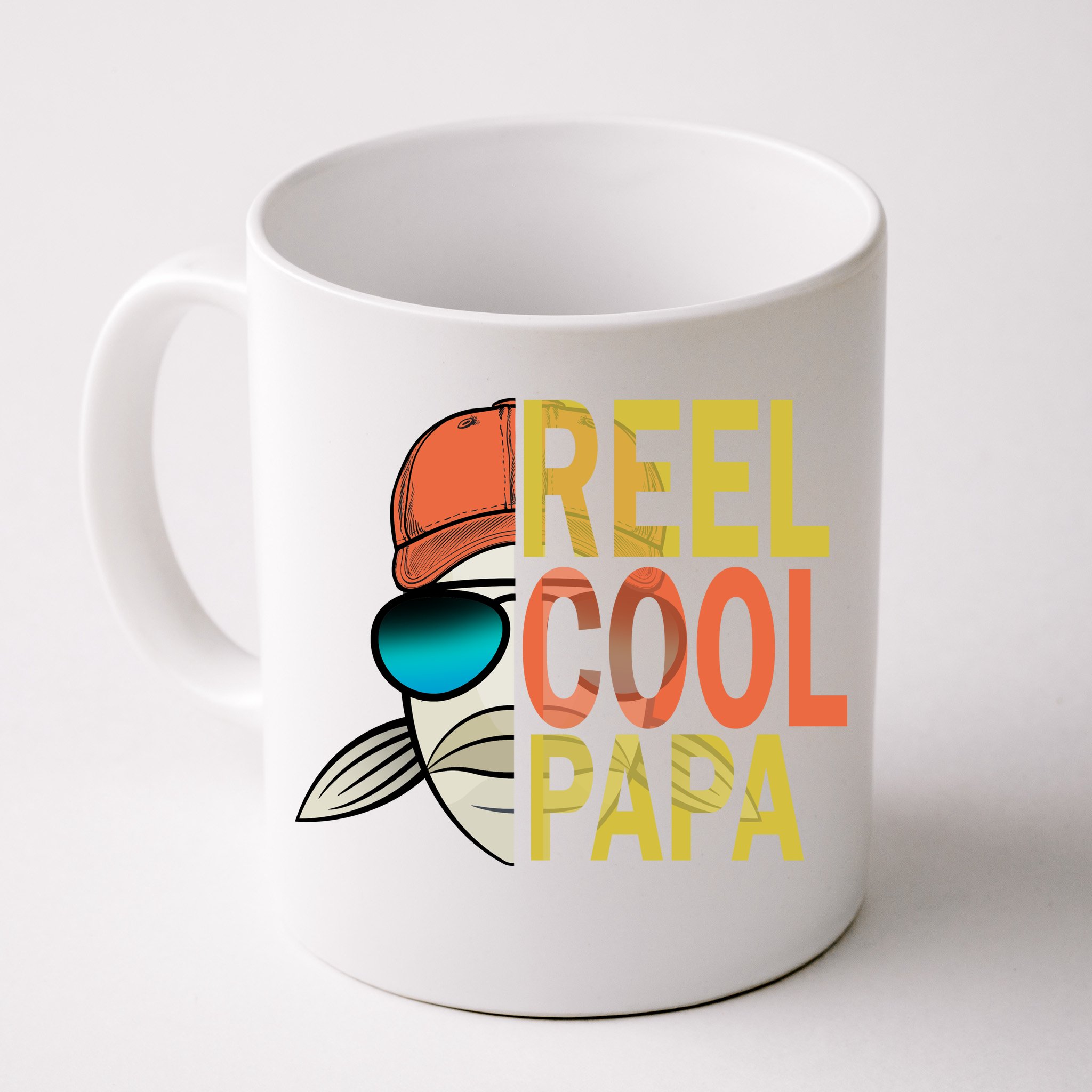 Reel Cool Fishing Papa Front & Back Coffee Mug
