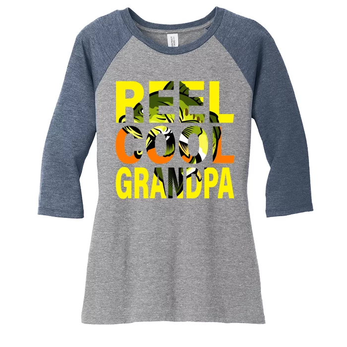 Reel Cool Grandpa Women's Tri-Blend 3/4-Sleeve Raglan Shirt