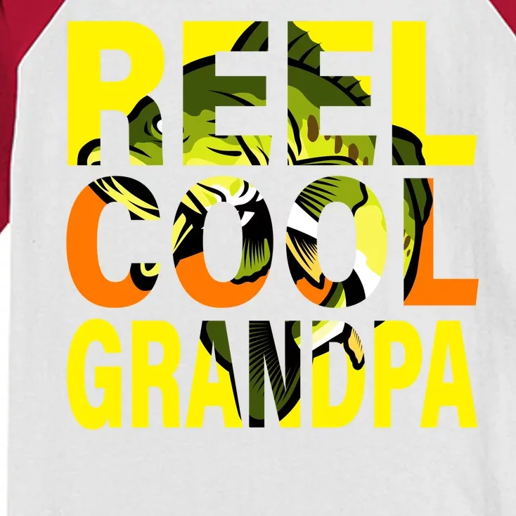 Reel Cool Grandpa Kids Colorblock Raglan Jersey