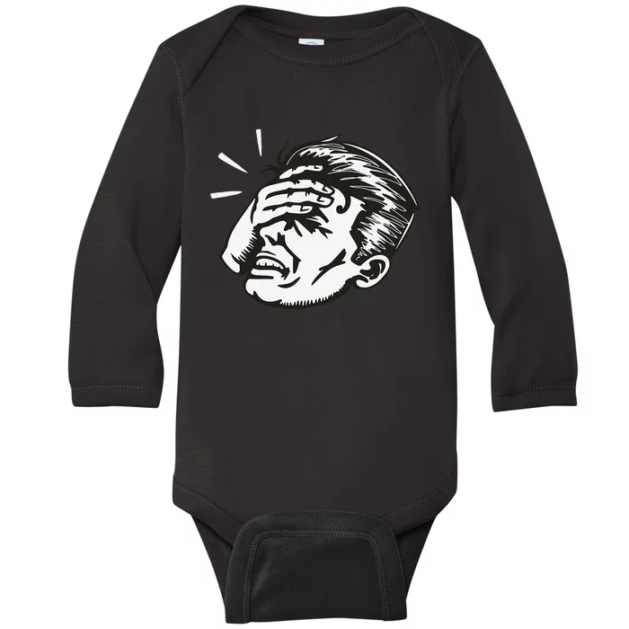 Retro Epic Fail Vintage Facepalm Baby Long Sleeve Bodysuit