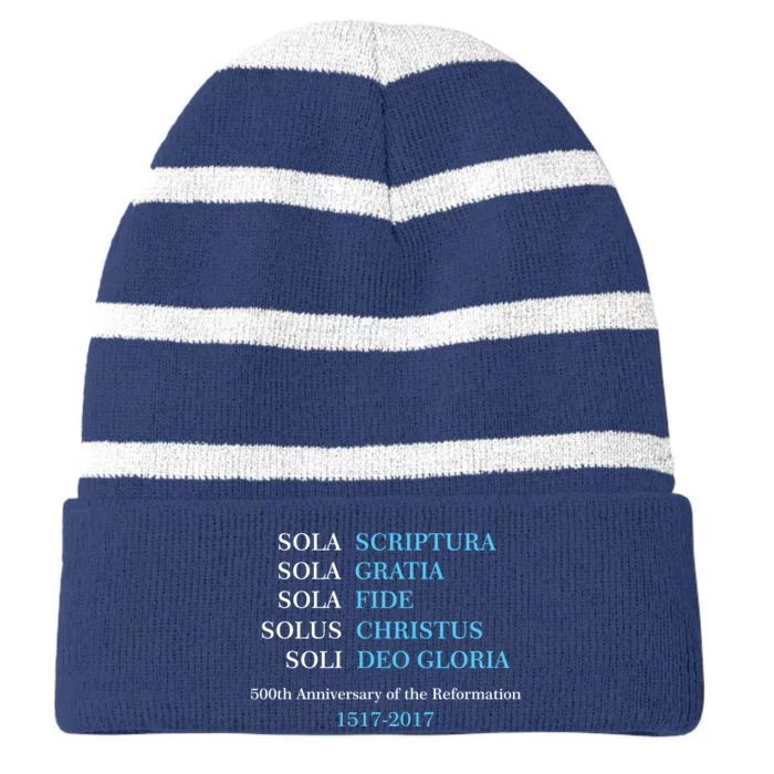 Reformation 500th Anniversary Five Solas Striped Beanie with Solid Band