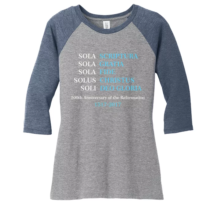 Reformation 500th Anniversary Five Solas Women's Tri-Blend 3/4-Sleeve Raglan Shirt