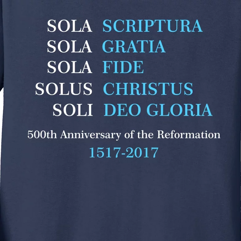 Reformation 500th Anniversary Five Solas Kids Long Sleeve Shirt