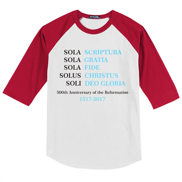 Reformation 500th Anniversary Five Solas Kids Colorblock Raglan Jersey