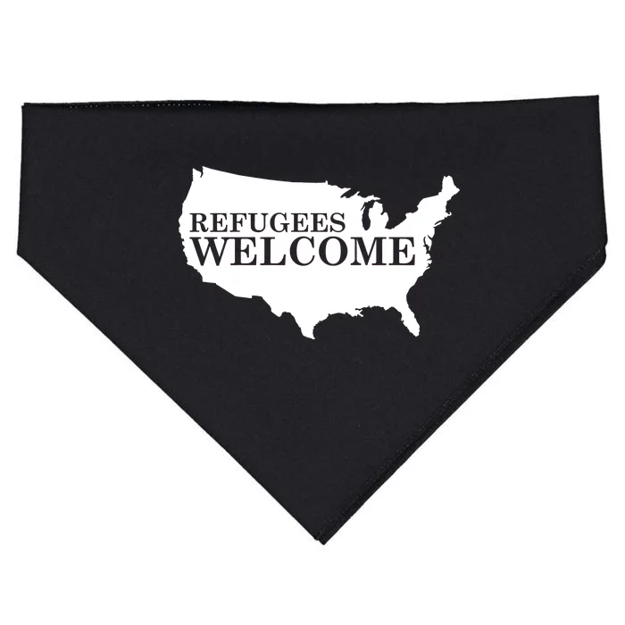 Refugees Welcome in the USA Country Anti Travel Ban USA-Made Doggie Bandana