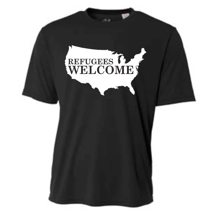 Refugees Welcome in the USA Country Anti Travel Ban Cooling Performance Crew T-Shirt