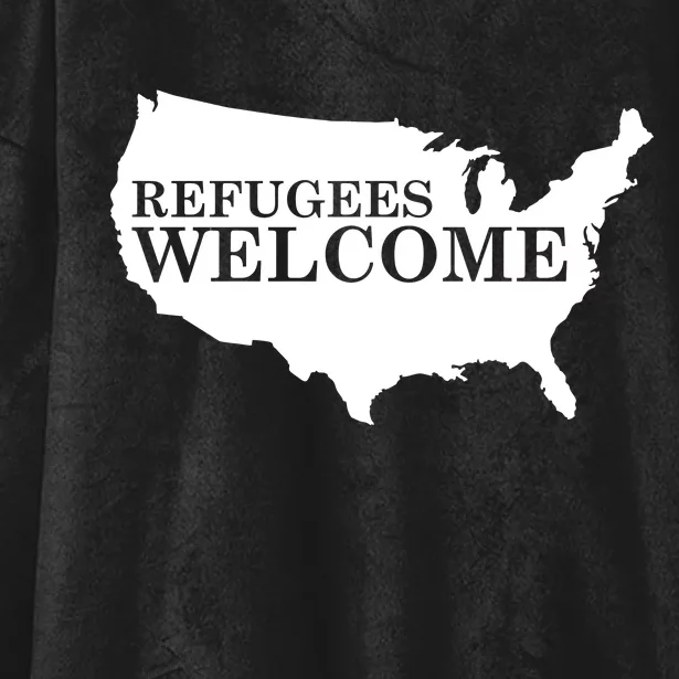 Refugees Welcome in the USA Country Anti Travel Ban Hooded Wearable Blanket