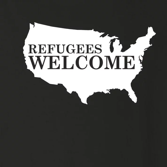 Refugees Welcome in the USA Country Anti Travel Ban Toddler Long Sleeve Shirt