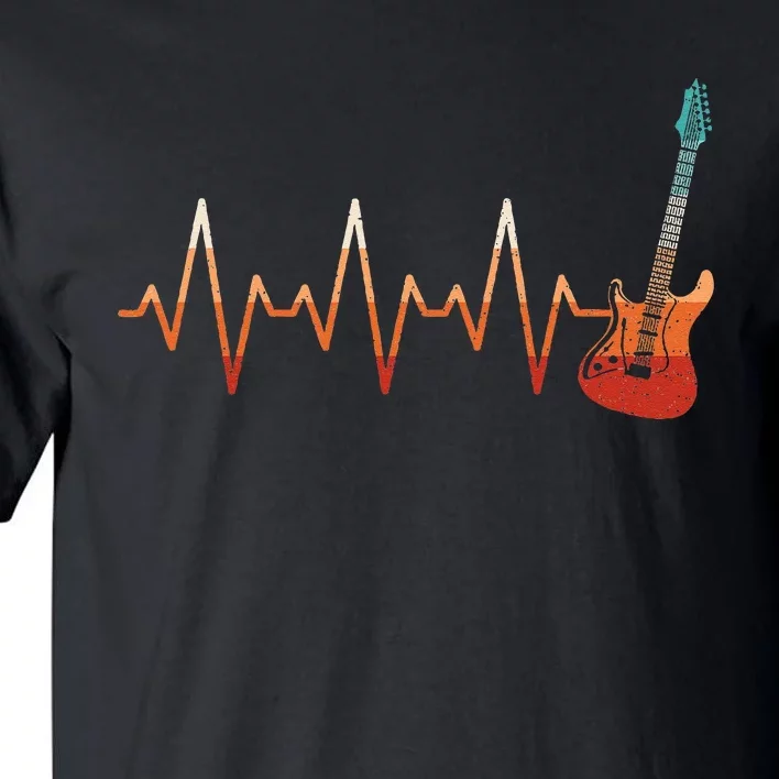 Retro Electric Guitar Heartbeat Guitarist Rock Music Band Tall T-Shirt