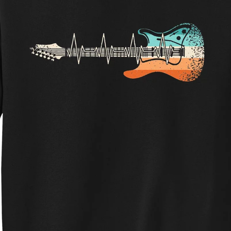 Retro Electric Guitar Heartbeat Rock Musician Guitarist Sweatshirt