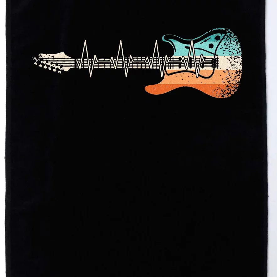 Retro Electric Guitar Heartbeat Rock Musician Guitarist Platinum Collection Golf Towel