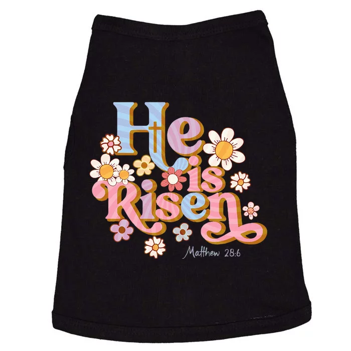 Retro Easter Groovy He Is Risen Christian Doggie Tank