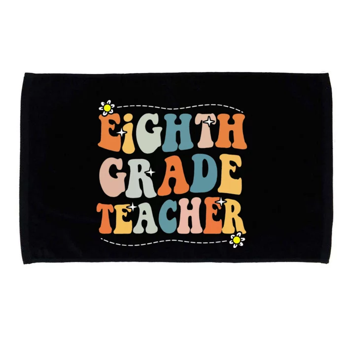 Retro Eighth Grade Teacher Funny 8th Grade Teacher Life Microfiber Hand Towel