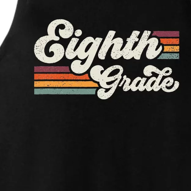 Retro Eighth Grade Teacher Back To School Ladies Tri-Blend Wicking Tank