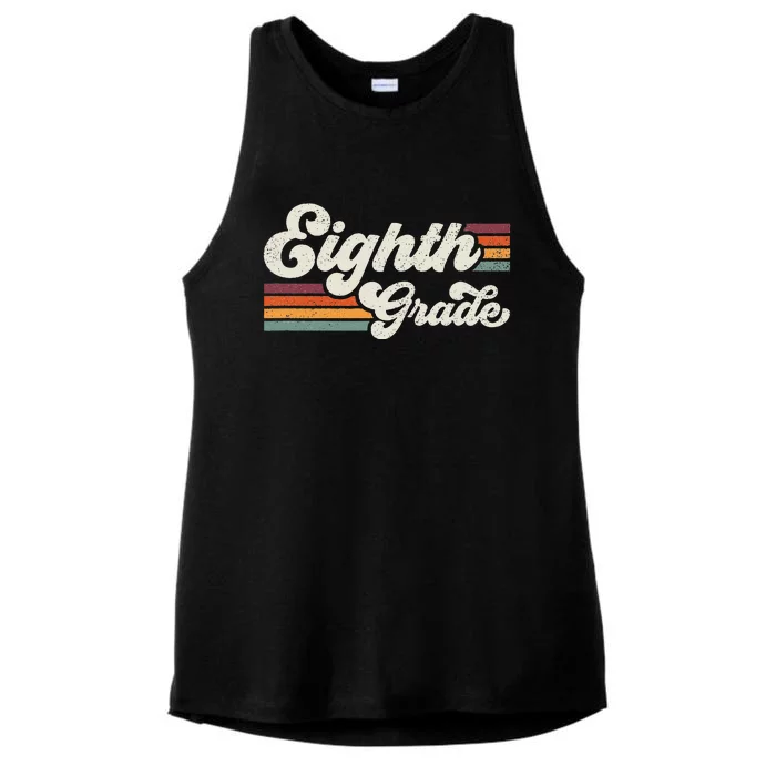 Retro Eighth Grade Teacher Back To School Ladies Tri-Blend Wicking Tank