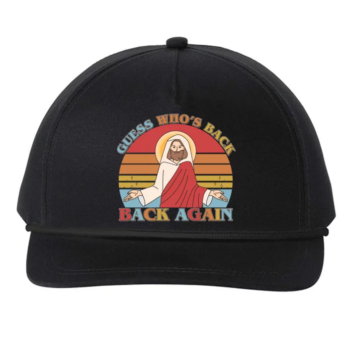 Retro Easter Guess Who Back Again Jesus Resurrection Snapback Five-Panel Rope Hat