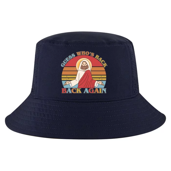 Retro Easter Guess Who Back Again Jesus Resurrection Cool Comfort Performance Bucket Hat