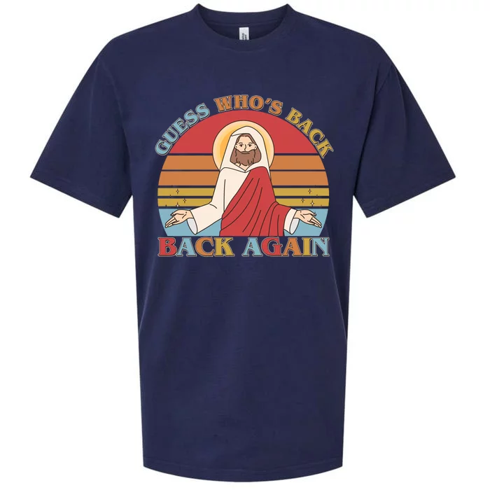 Retro Easter Guess Who Back Again Jesus Resurrection Sueded Cloud Jersey T-Shirt