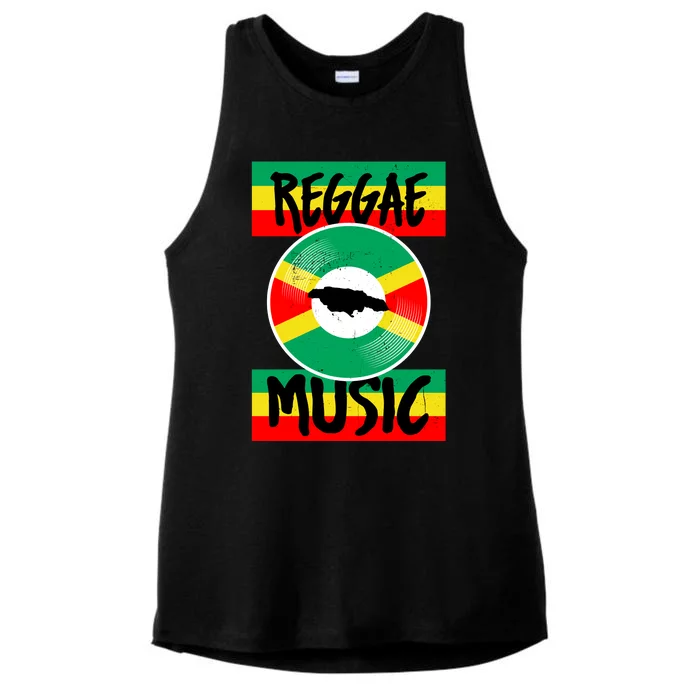 Reggae Music Jamaica Ladies Tri-Blend Wicking Tank