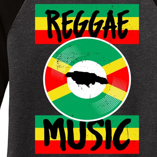 Reggae Music Jamaica Women's Tri-Blend 3/4-Sleeve Raglan Shirt