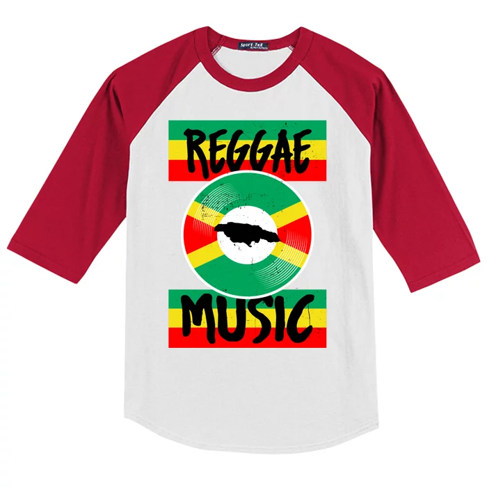 Reggae Music Jamaica Kids Colorblock Raglan Jersey