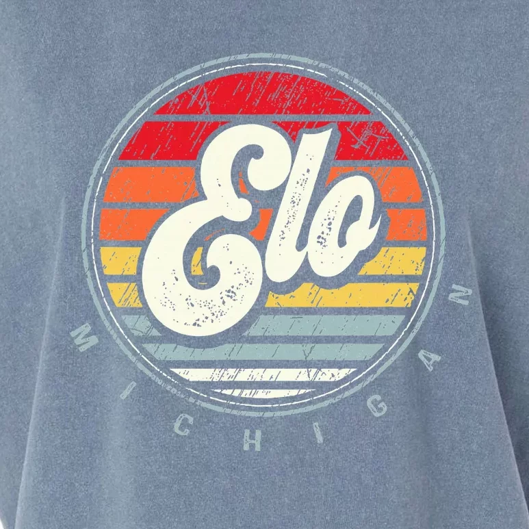 Retro Elo Home State Cool 70s Style Sunset Garment-Dyed Women's Muscle Tee