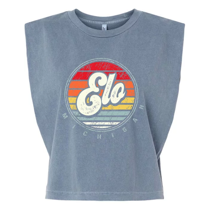 Retro Elo Home State Cool 70s Style Sunset Garment-Dyed Women's Muscle Tee